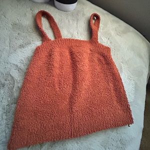 Furry Forever 21 crop top orange fall cozy top